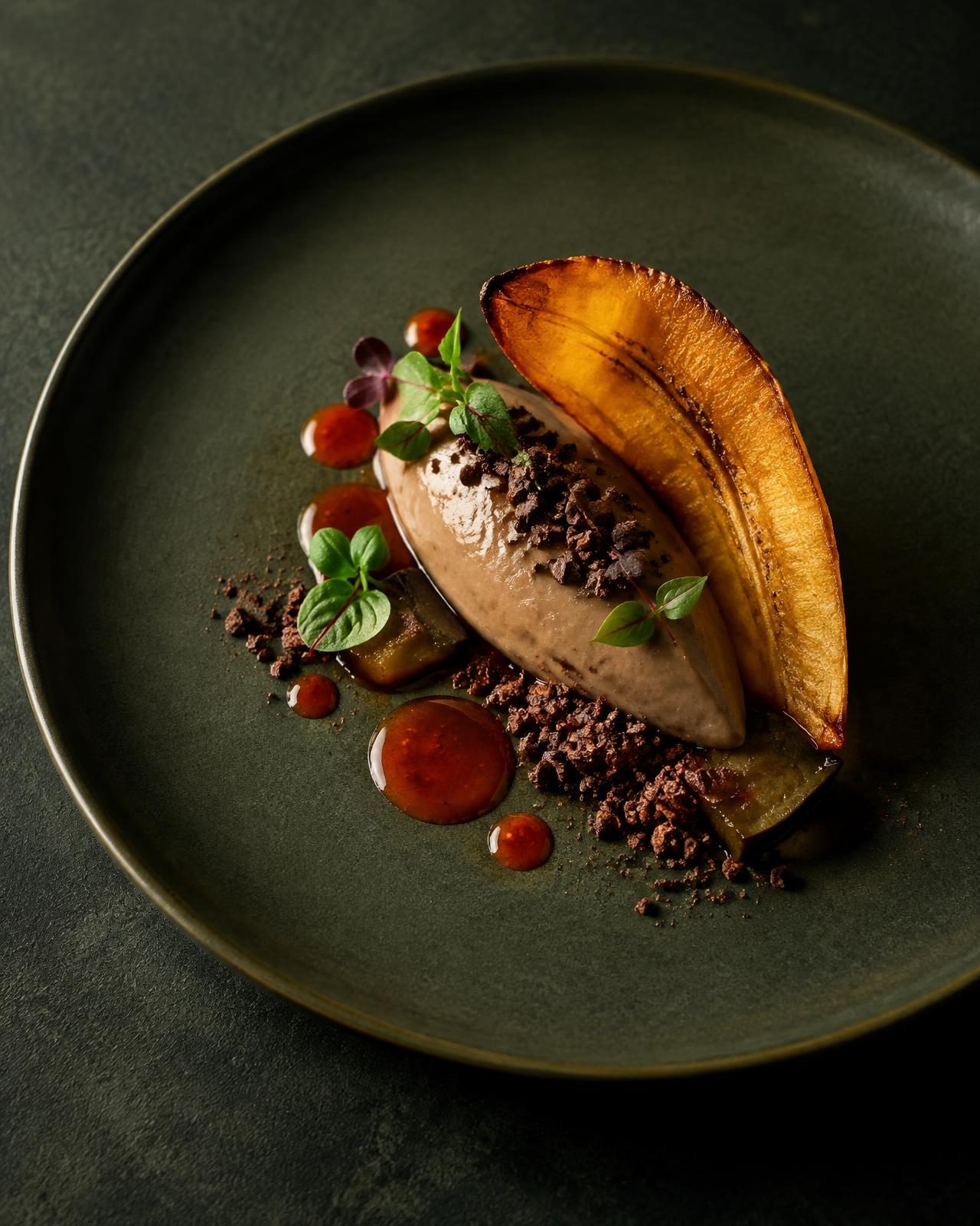 Assiette de dégustation contemporaine, dressage précis — image d’ambiance